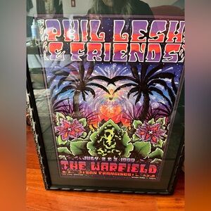 autographed Phil Lesh & friends 1999 Warfield framed poster